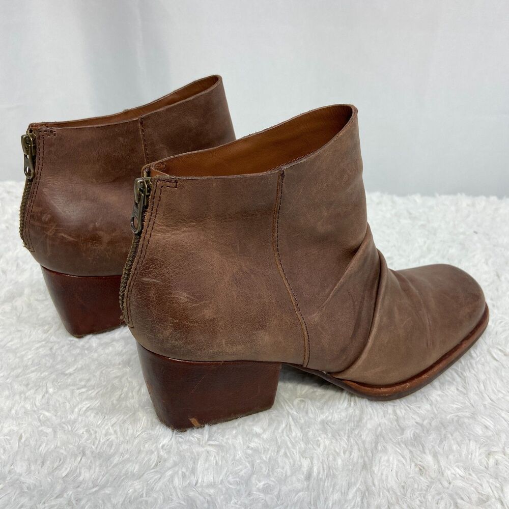 Kork Ease Brown Leather Kissel Heeled Ankle Boots Size 8.5 - Picture 4 of 10